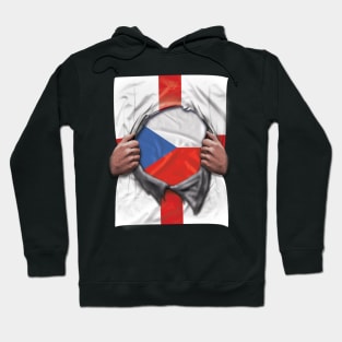 Czech Republic Flag English Flag Ripped - Gift for Czech From Czech Republic Hoodie